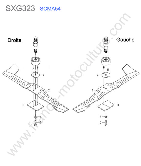 Scma54 - lames ISEKI SXG323