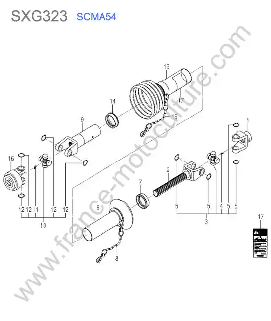 Scma54 - cardan details ISEKI SXG323
