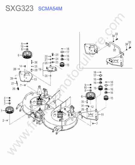 ISEKI - SXG323 : Scma54m - poulies