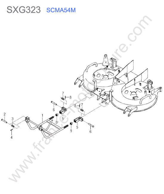 Scma54m - fixation avant ISEKI SXG323