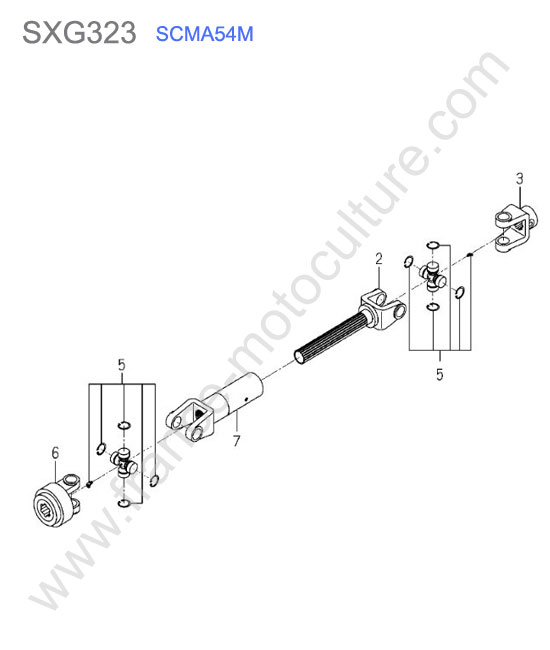 Scma54m - cardan details  ISEKI SXG323