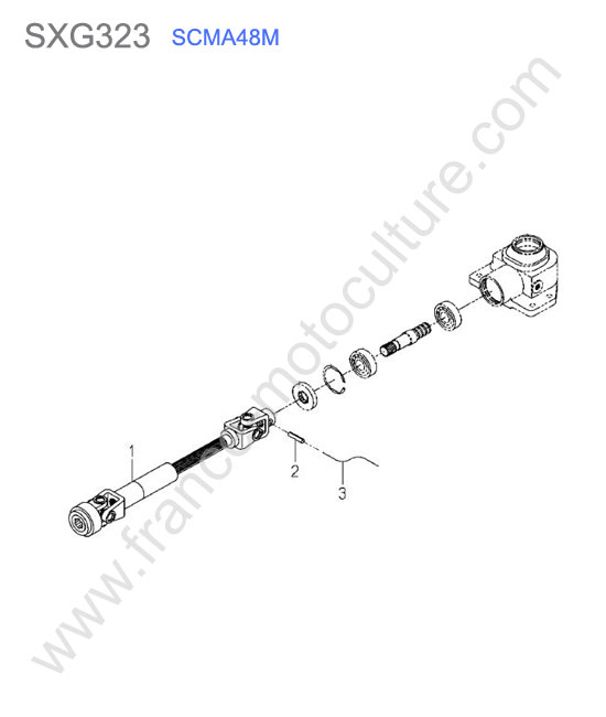 Scma48m - cardan coupe ISEKI SXG323