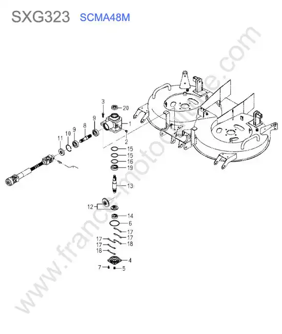 Scma48m - renvoi angle ISEKI SXG323