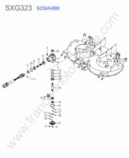 ISEKI - SXG323 : Scma48m - renvoi angle