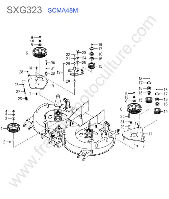 Scma48m - poulies ISEKI SXG323