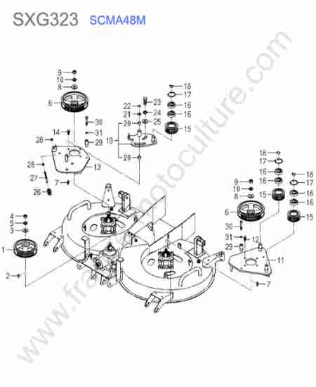 ISEKI - SXG323 : Scma48m - poulies