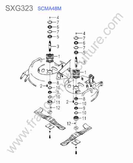 ISEKI - SXG323 : Scma48m - arbres lames 