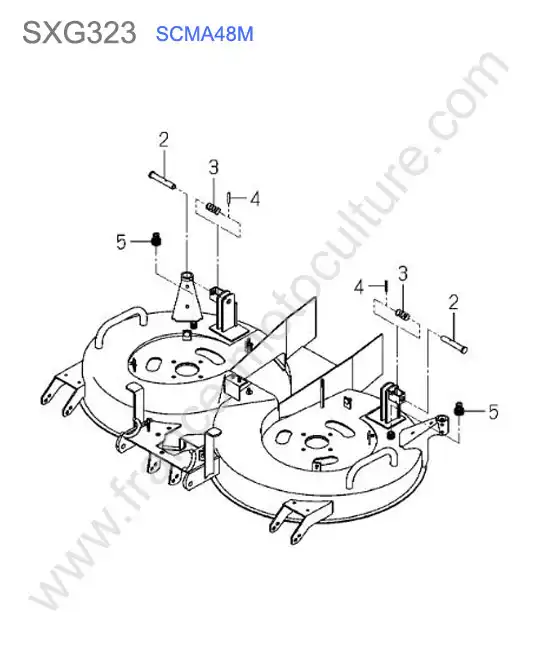 Scma48m - fixations arriere ISEKI SXG323