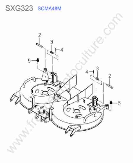 ISEKI - SXG323 : Scma48m - fixations arriere