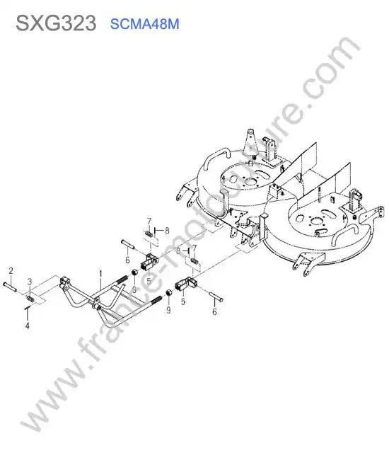 Scma48m - fixation avant ISEKI SXG323