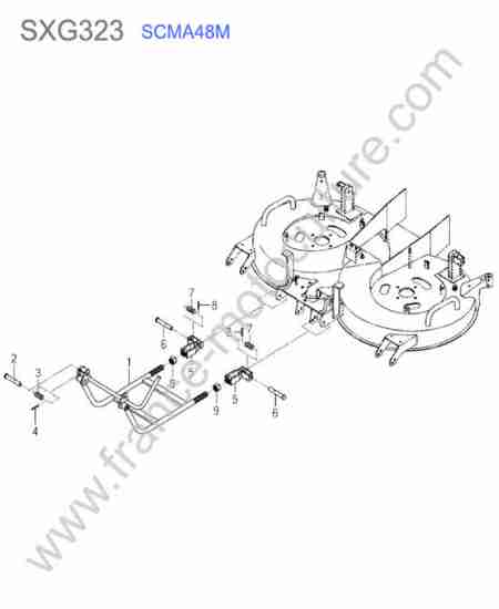 ISEKI - SXG323 : Scma48m - fixation avant