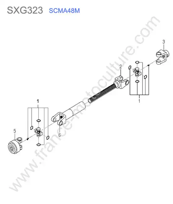 Scma48m - cardan details ISEKI SXG323