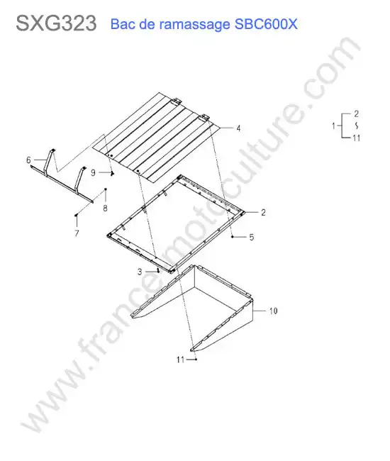 Sbc600x - deflecteur bac ISEKI SXG323