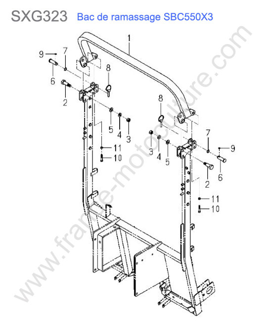Sbc550x3-arceau bac ISEKI SXG323