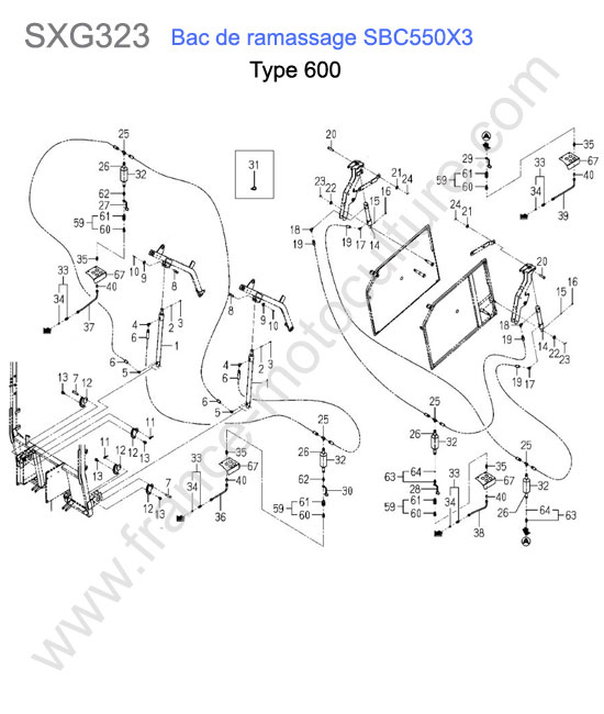 Sbc550x3-hydraulique bennage (600) ISEKI SXG323