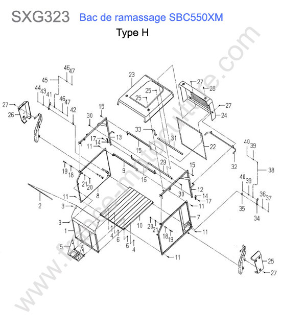 Sbc550xm-panier (type h) ISEKI SXG323