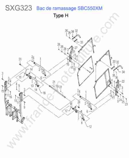 ISEKI - SXG323 : Sbc550xm-levage panier (type h)