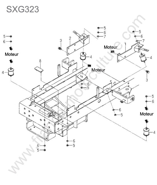 Supports moteur ISEKI SXG323