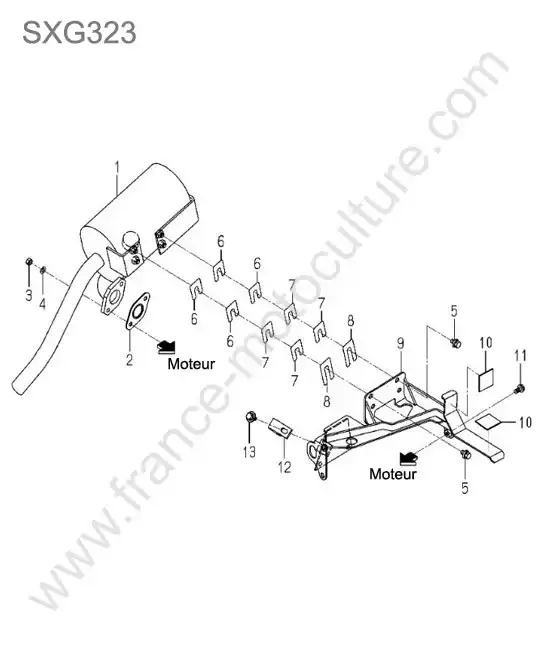 Echappement ISEKI SXG323