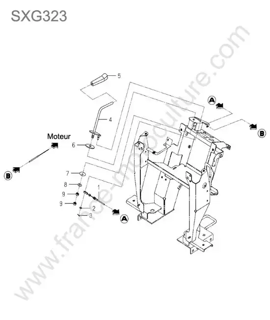 Levier accelerateur ISEKI SXG323