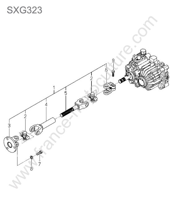 Cardan transmission ISEKI SXG323