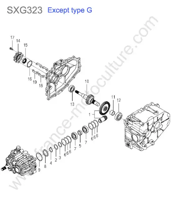 Renvoi transmission (sauf type g) ISEKI SXG323
