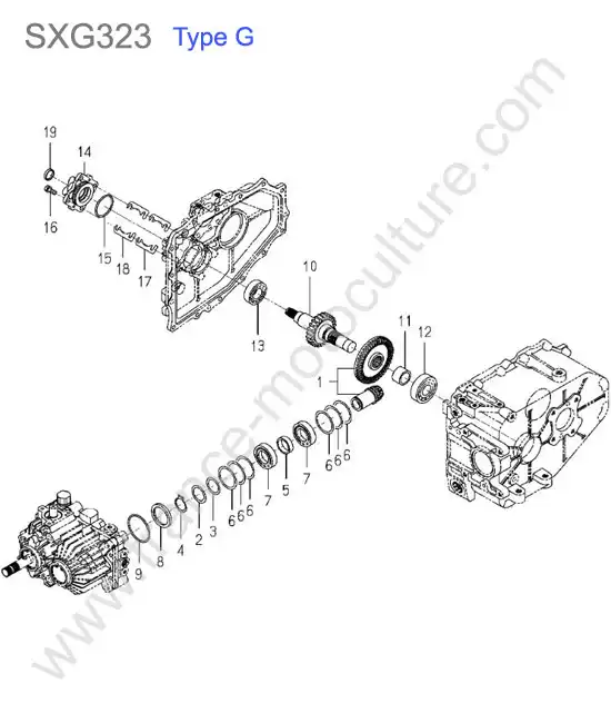 Renvoi transmission (type g) ISEKI SXG323
