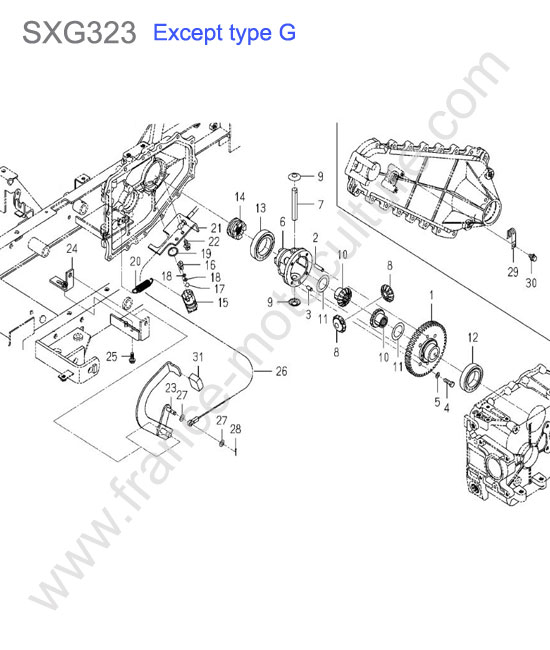 Differentiel (sauf type g) ISEKI SXG323
