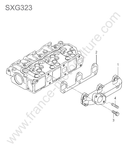 Collecteur echappement ISEKI SXG323