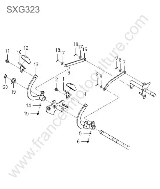 Pedale avancement ISEKI SXG323