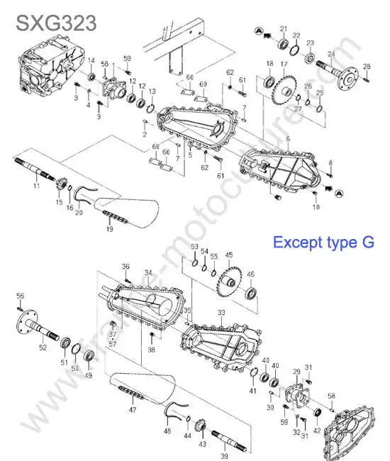 Carter pont arriere (sauf type g) ISEKI SXG323