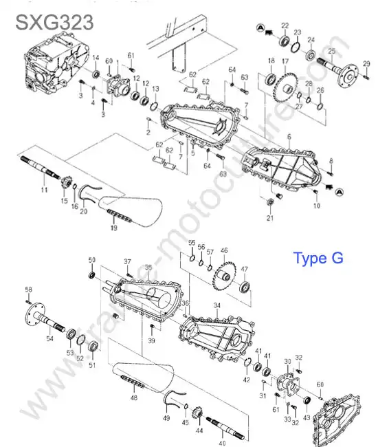 Carter pont arriere (type g) ISEKI SXG323