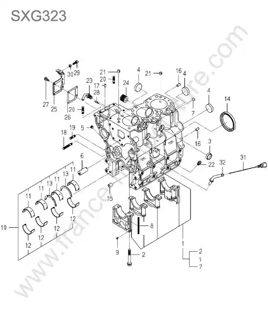 Bloc moteur ISEKI SXG323