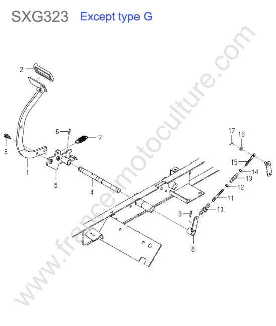 Pedale frein (sauf type g) ISEKI SXG323