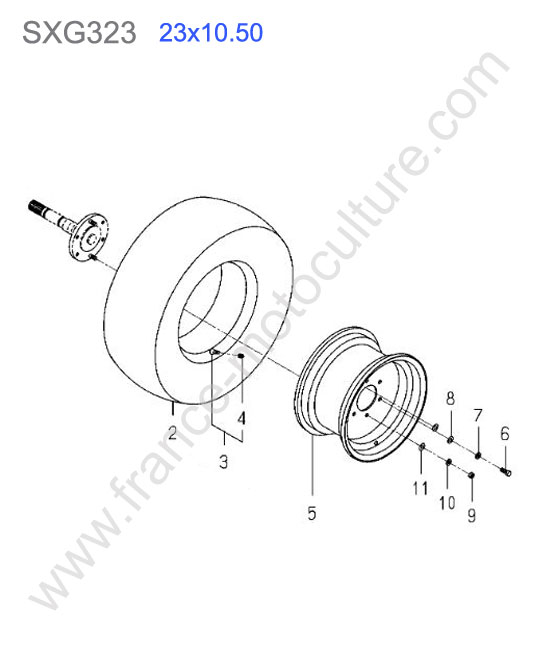 Roue arriere ISEKI SXG323