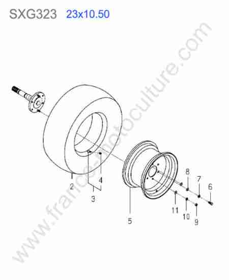 ISEKI - SXG323 : Roue arriere