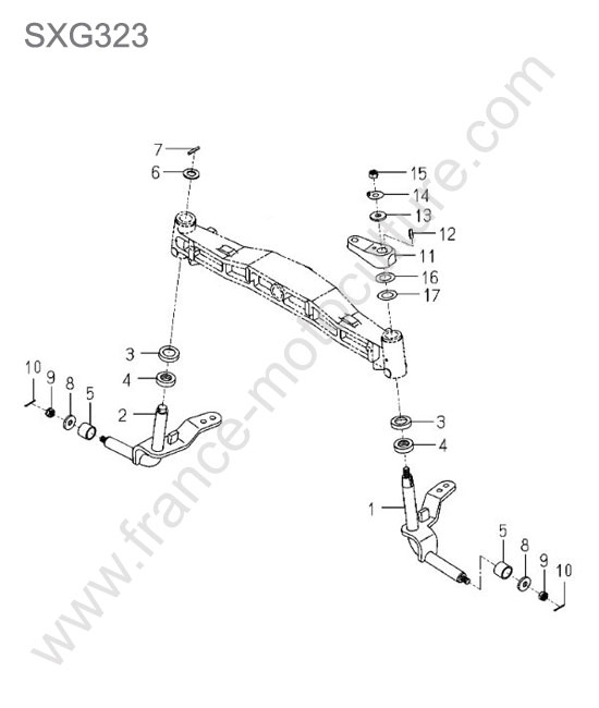 Fusee roues avant ISEKI SXG323
