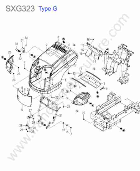ISEKI - SXG323 : Capot (type g)