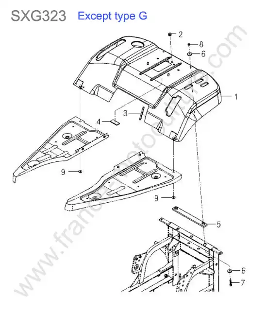 Aile (sauf type g) ISEKI SXG323