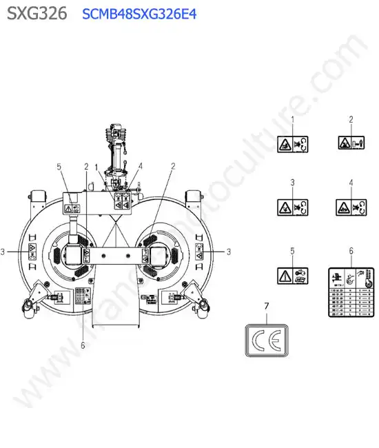 Scmb48 - etiquettes ISEKI SXG326