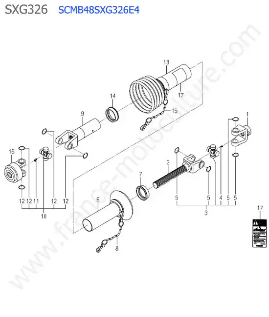 Scmb48 - details cardan ISEKI SXG326