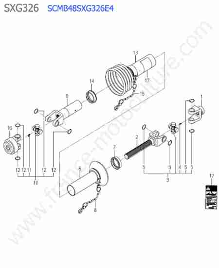 ISEKI - SXG326 : Scmb48 - details cardan