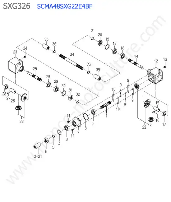 Scma48 - renvoi angle ISEKI SXG326