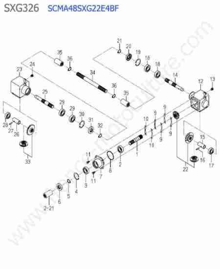 ISEKI - SXG326 : Scma48 - renvoi angle