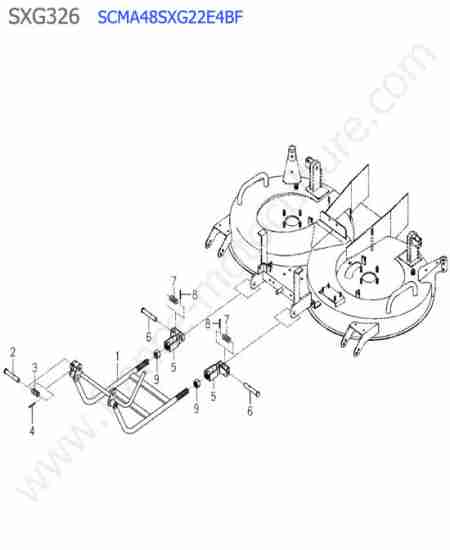 ISEKI - SXG326 : Scma48 - fixation avant