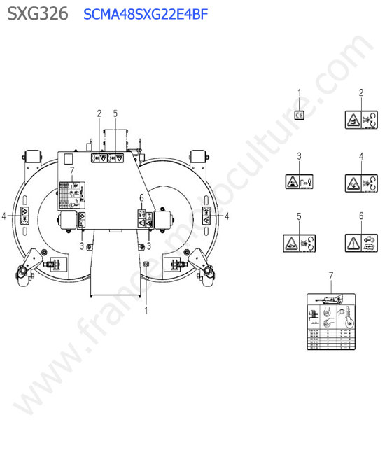 Scma48 - etiquettes ISEKI SXG326