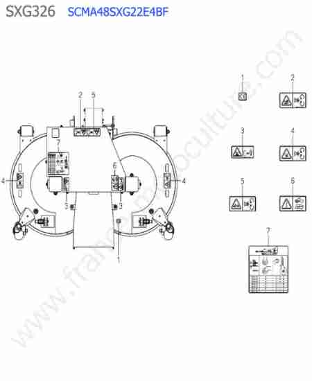 ISEKI - SXG326 : Scma48 - etiquettes