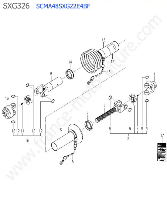 Scma48 - details cardan ISEKI SXG326