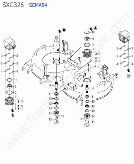 ISEKI - SXG326 : Scma54 - arbre palier lame