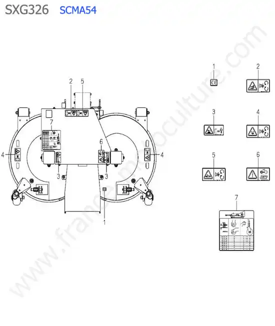 Scma54 - etiquettes ISEKI SXG326